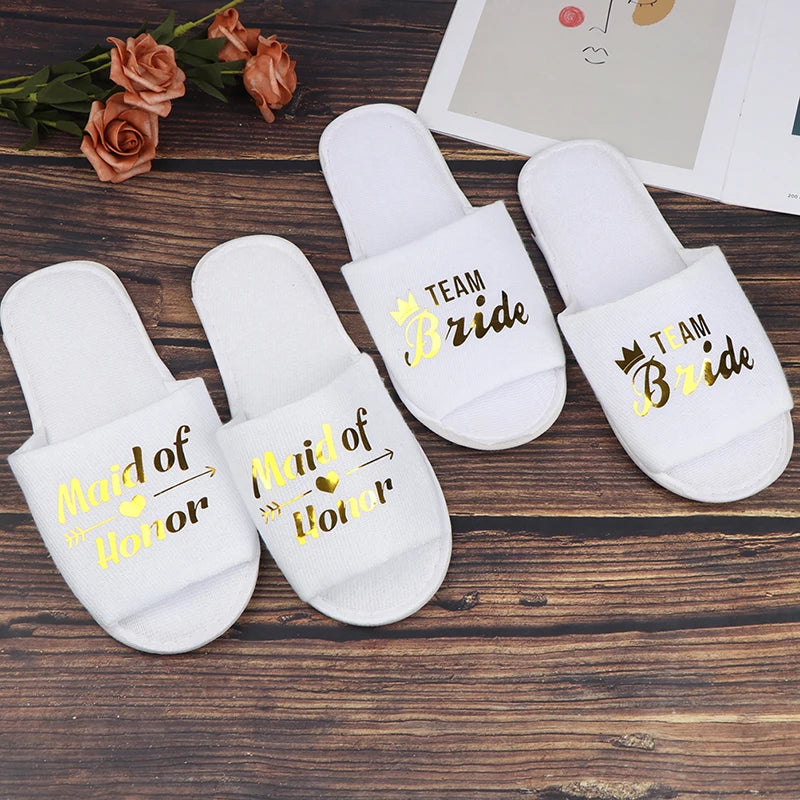 Bride Wedding Slippers For Bachelorette Party Decoration Bridesmaid Hen Party Slippers Ladies Bachelorette Party Supplies Gifts