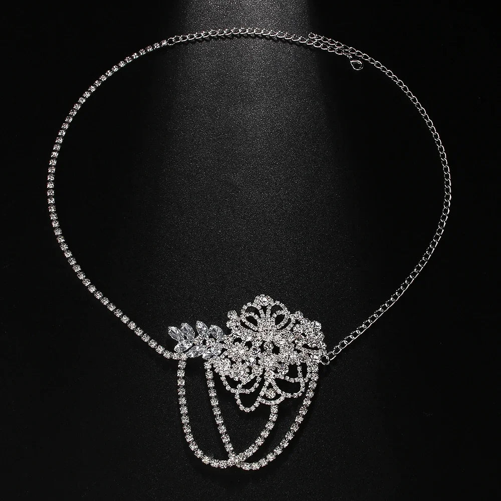 Stonefans Flower Crystal Flapper Headband Tiara Bridal Hair Accessories Vintage Headpiece Women 1920s Head Jewelry Gatsby Party