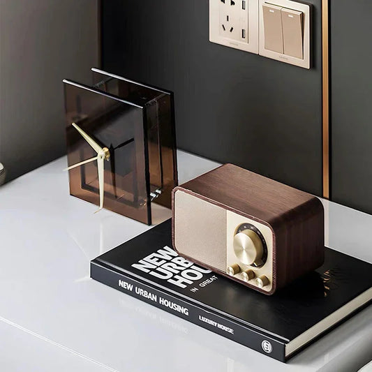 Light Luxury Bedroom Bedside Table, Desktop Clock, Sound System Decoration And Ornament Combination, Modern Minimalist Style