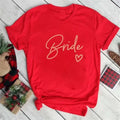 Bachelorette Party Tshirt Love Heart Team Bride Squad T-shirt Bridal Shower Top Bachelor Hen Party Wedding Engagement