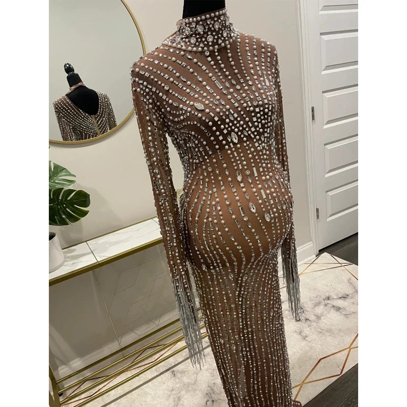 Embellished Maternity Dress for Pregnancy Photoshoot , Pregnant Photoshoot Outfit , Maternity Props