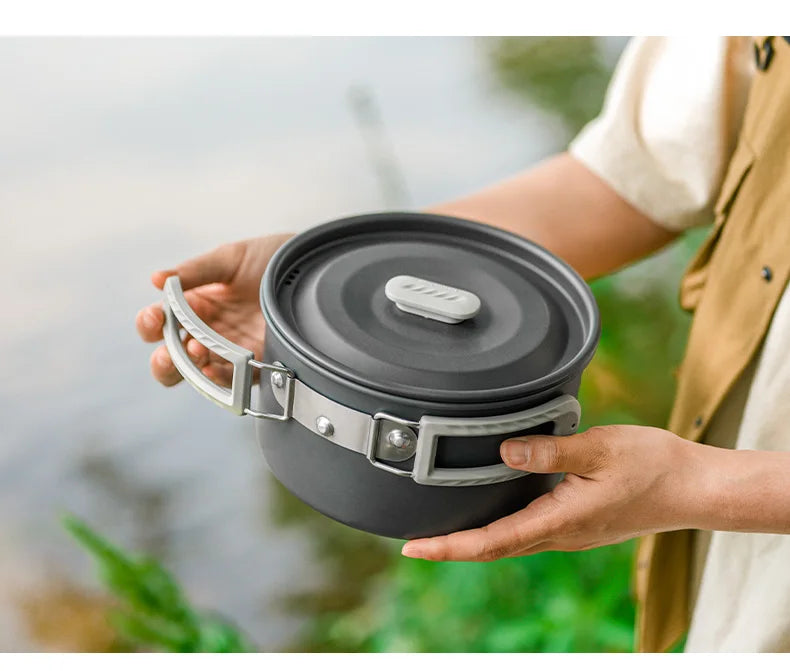 Naturehike Camping Cookware Kit Outdoor Frying Pan Portable Kettle Foldable Picnic Tableware Kitchen Utensils Cooking Utensils