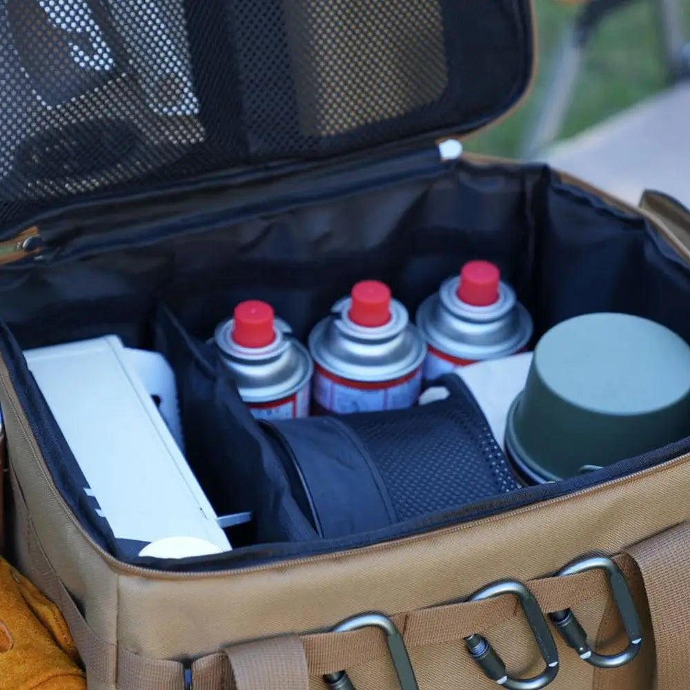Camp Gear Storage Bag Camping Cookware Organizer Tote Bag 30L Duffel With Ergonomic Handle Waterproof Container For Barbecue
