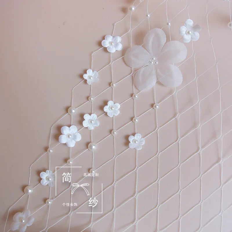 Elegant Bridal Birdcage Veils For Wedding Headdress Flower Face Veil Blusher Veils Women Fascinators Prom Party Hair Accesories