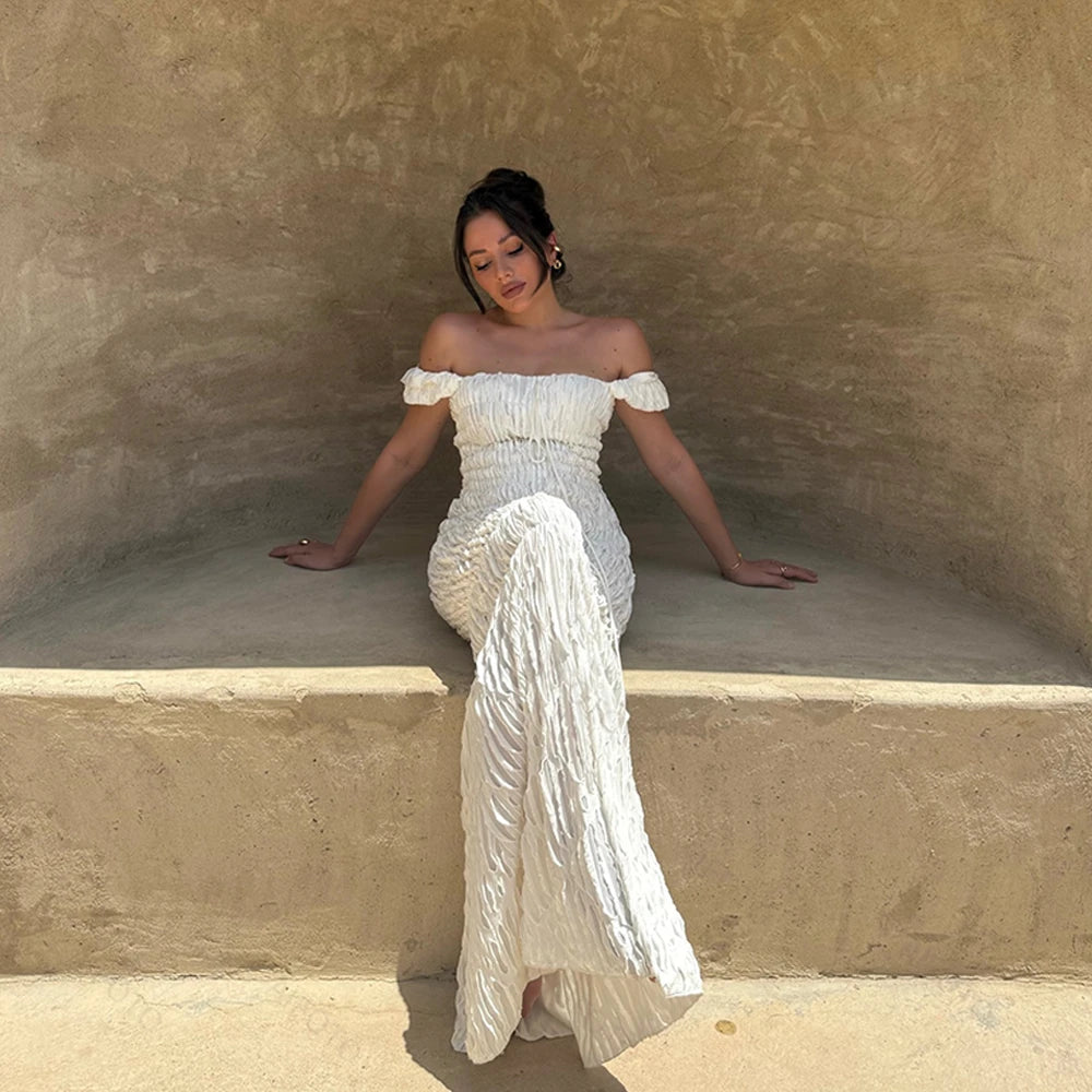 Maternity Dress Photography Studio Pregnancy Gown Elegant Pleated Maxi Skirt Flattering Pregnant Women's Photo Session Dresses