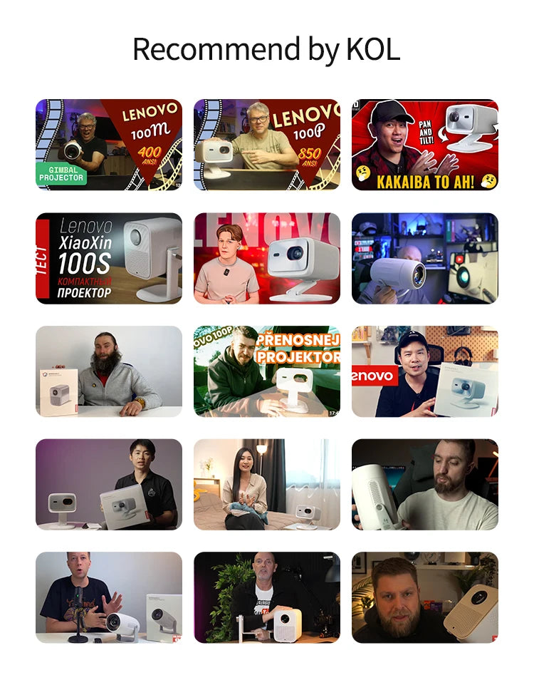 Lenovo Portable 4K Projector 100M Android 12 WIFI 6 TOF No-Sense Auto Focus Outdoor Full HD Projector Video Movie Home Theater