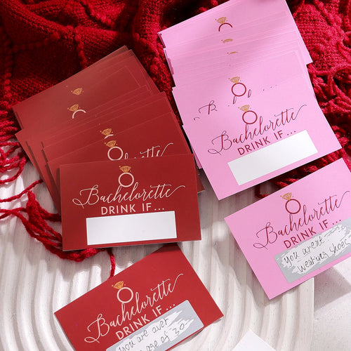 10 Pcs Bachelorette Party Drinking Game - if Game Scratch Cards, Available in Multiple Colors, Perfect for g Irls Night