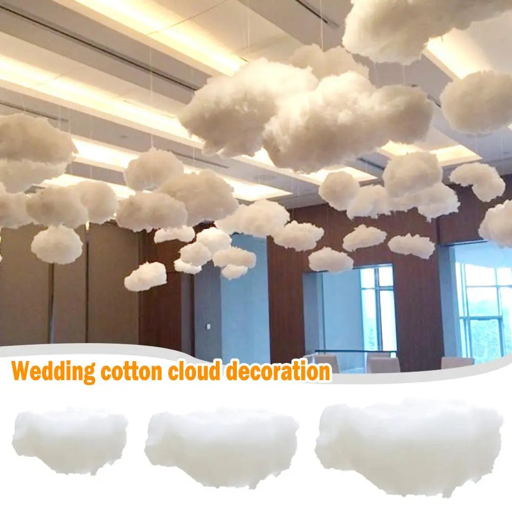 Wedding Cotton Cloud Decoration Artificial White Cotton Cloud Wedding Background Decor Props Xmas Birthday Party DIY Hanging