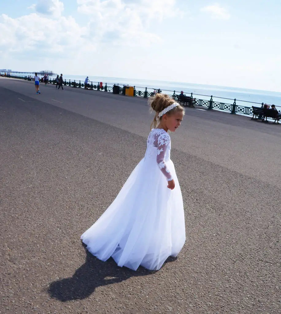 Kids' Princess Flower Girl Dress Wedding Ceremony First Communion Banquet Prom Night Celebration Event Ball Evening-Gown Party