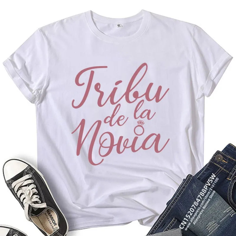 Bachelorette Hen Party T Shirts La Novia Tribu De La Novia Bride Bride Tribe Wedding Shirts Bachelorette Party Favor Gift Shirt