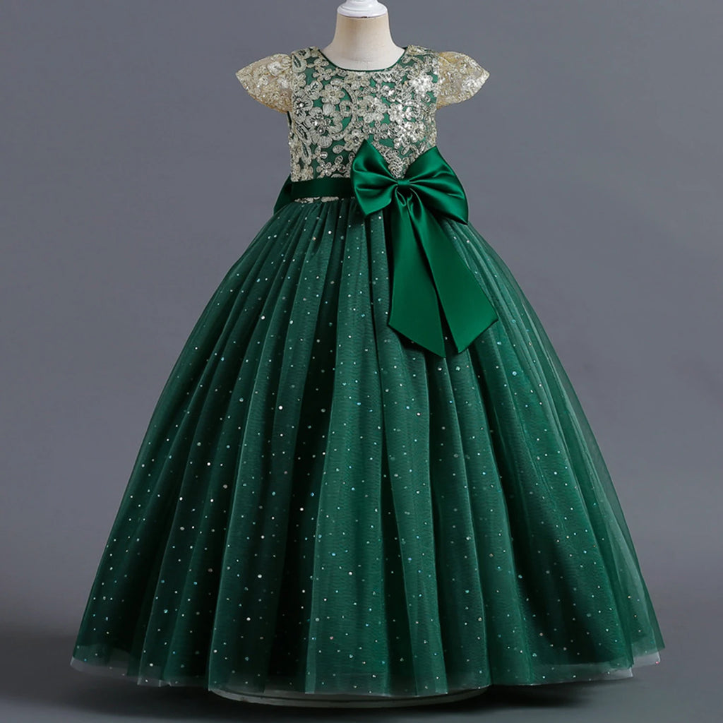 Stunning Little/Big Girls Lace Flower Girl Wedding Bridesmaid Birthday Party Holiday Pageant Easter Prom Fancy Dress