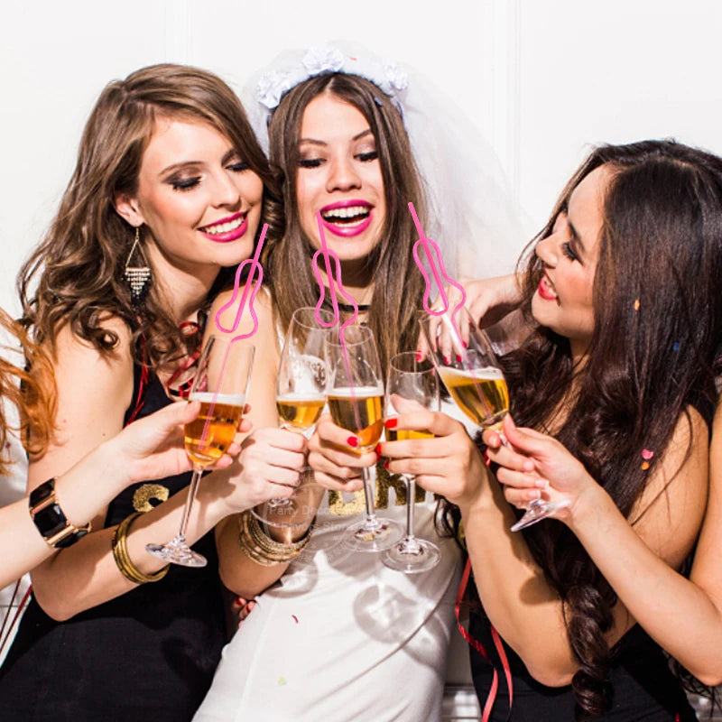 Bachelorette Party Penis Straw Wedding Bridal Shower Favors Supplies Hen Night Aldult Birthday Party Decoration Bride to be Gift