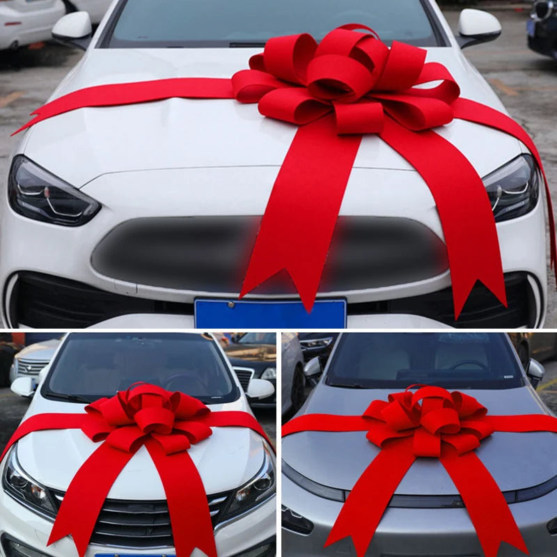 Giant Red Bow Wedding Car 4S Shop Showroom Car Decor Bow Party XMAS Decor Bow Knot New House New Car Delivery Ceremony Bowknot