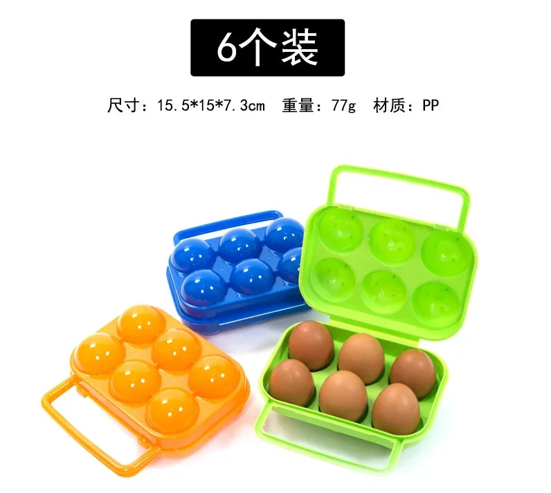 Outdoor Camping Tableware Portable Camping Picnic BBQ Egg Box Container Egg Storage Boxes Travel Kitchen Utensils Camping Gear
