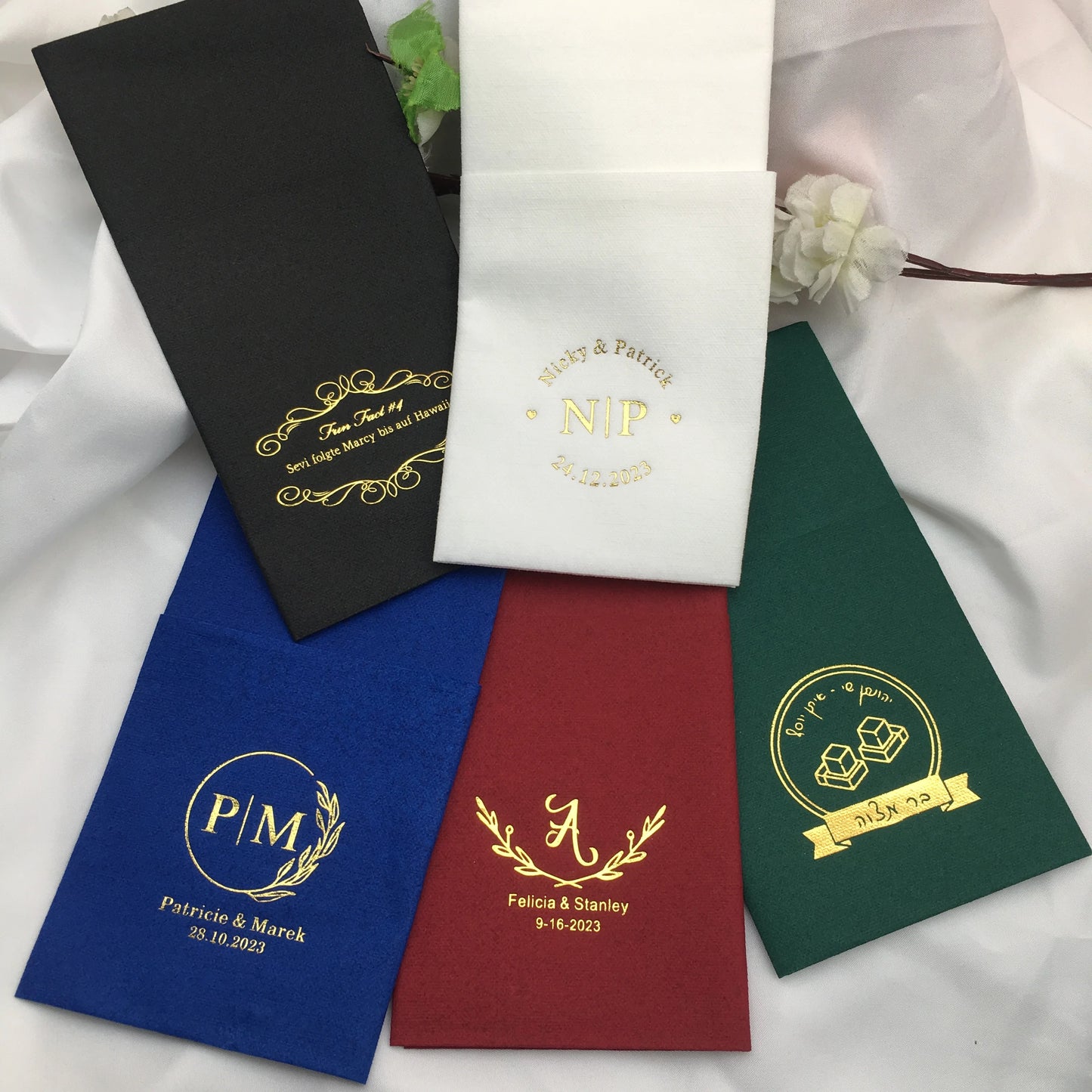 50pcs Personalized wedding napkins, Soft linen napkins disposable,Custom any name/date napkins,Dinner Napkins,Beverage Napkins