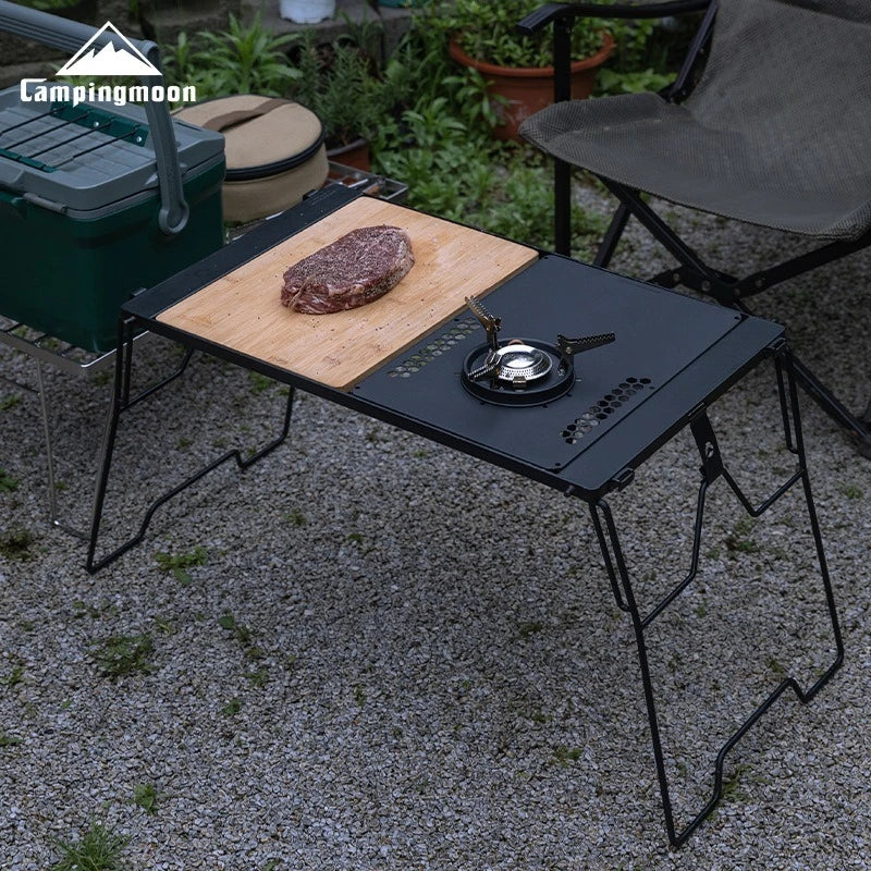 CAMPINGMOON Portable Camping IGT Korean Style Stove Unit Board Picnic Tea Table Multi-Purpose Middle Board for Outdoor Cooking