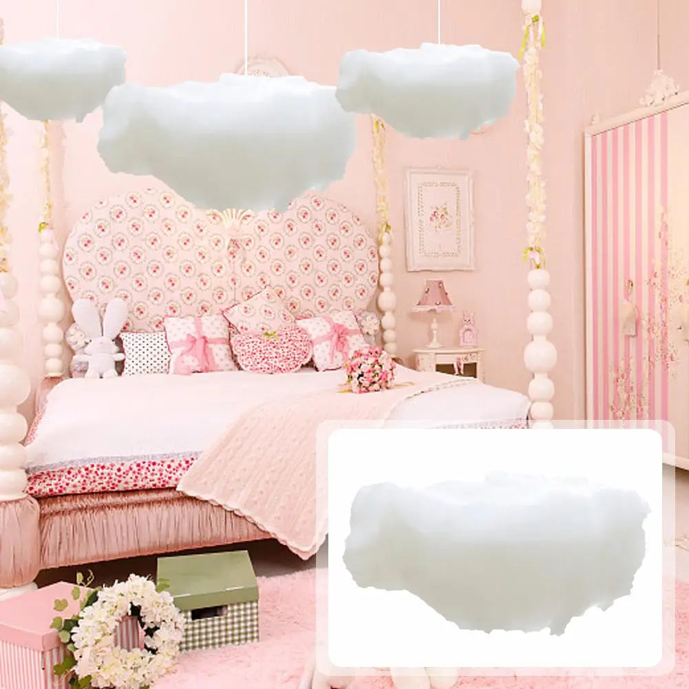 Wedding Cotton Cloud Decoration Artificial White Cotton Cloud Wedding Background Decor Props Xmas Birthday Party DIY Hanging