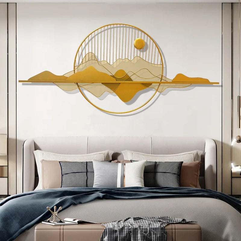 Custom Light Luxury Simple Style Handmade Sun Design Home Decoration Living Room Bedroom Background Wall Hanging