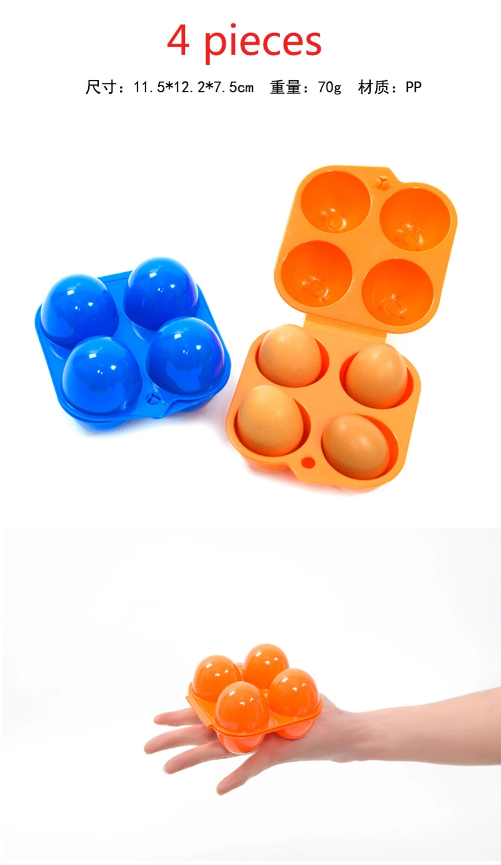 Outdoor Camping Tableware Portable Camping Picnic BBQ Egg Box Container Egg Storage Boxes Travel Kitchen Utensils Camping Gear