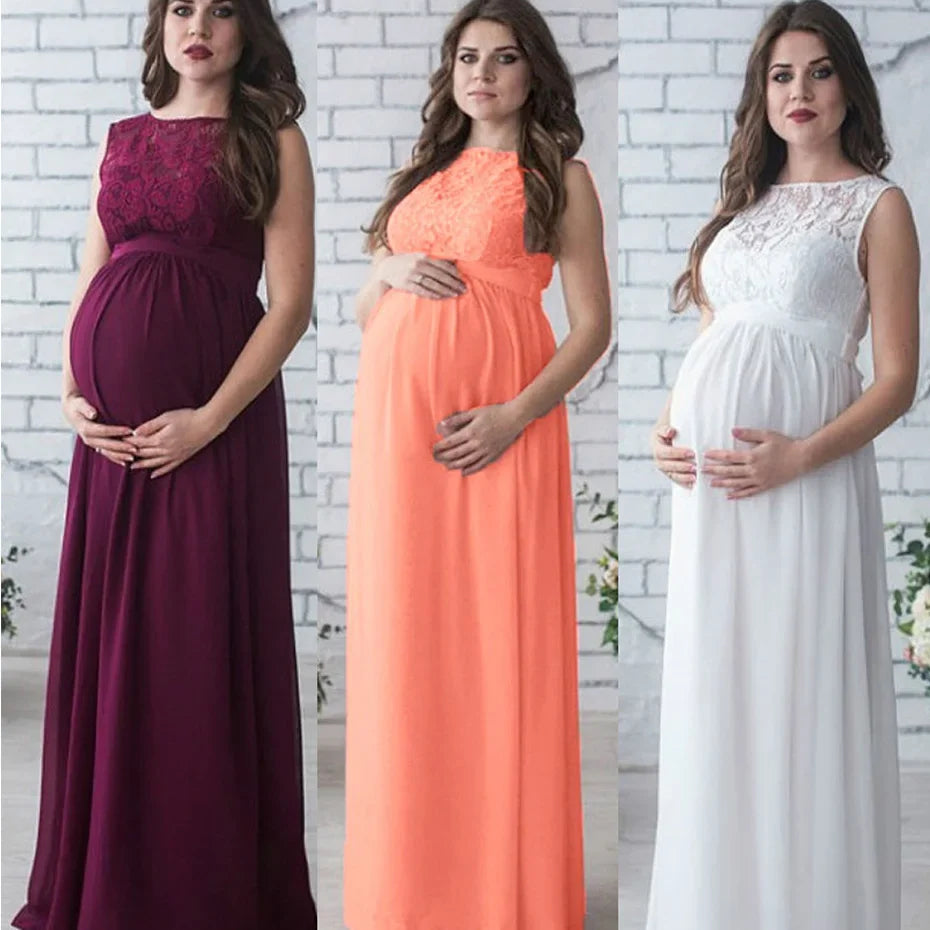 Pregnant Mother Photography Props Pregnancy Dress Maternity es for Photo Shoot Women   Lace Maxi Gown Clothing