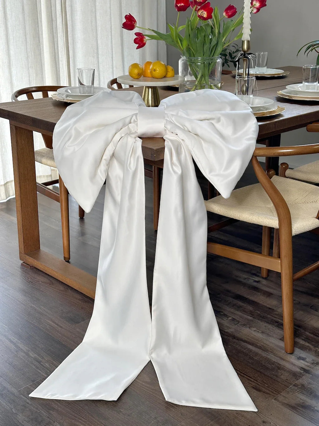 Satin Large Bow Party Decor Bridal Shower Elegant Accent & Birthday Sweet Decoration Reusable for Festivities Wedding Decoration