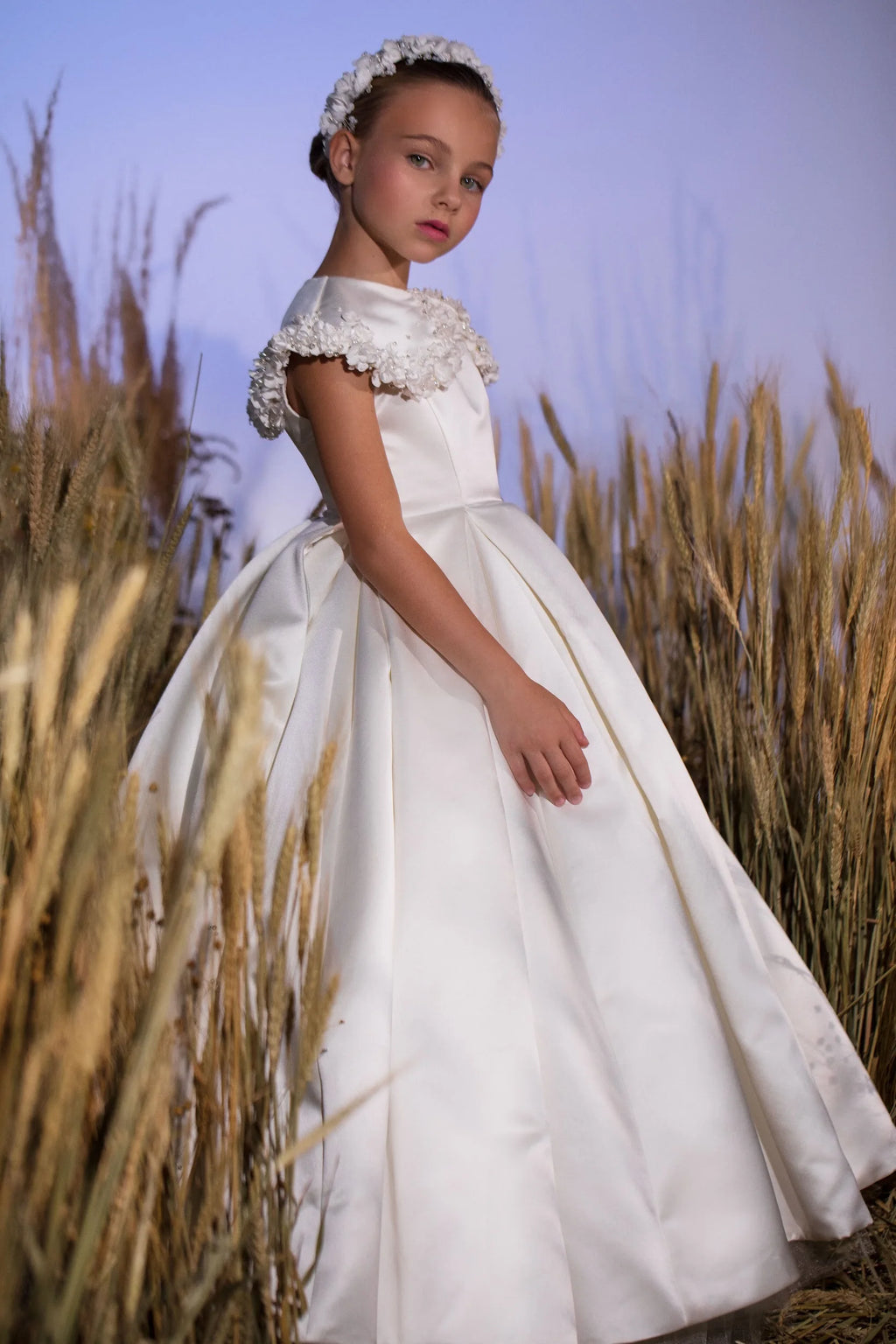 Elegant Flower Girl Dresses For Wedding Customized White Floral Kids Baby Girl's Birthday Gowns First Communion Dresses