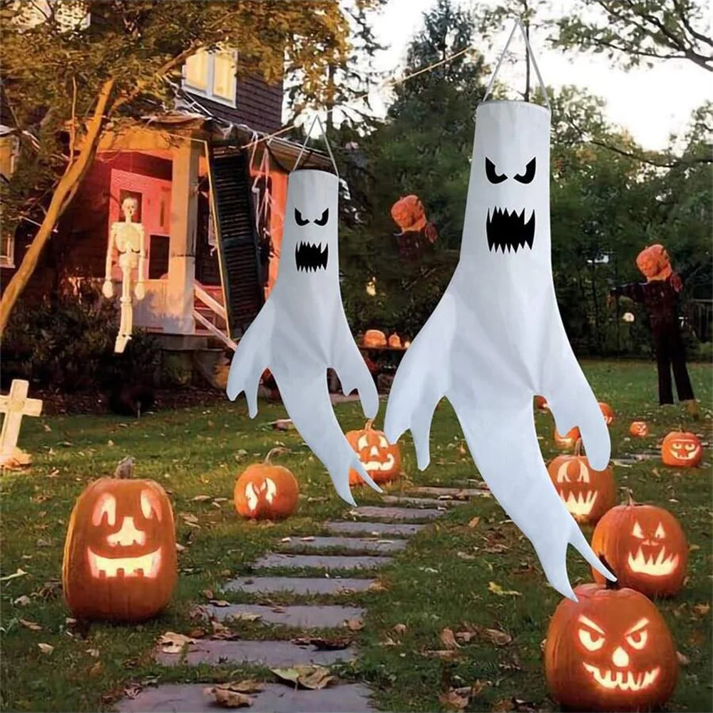 Halloween Ghost Hanging Decorations Spooky Indoor Outdoor Yard Flags Party Supplies Home Decoration Accessories