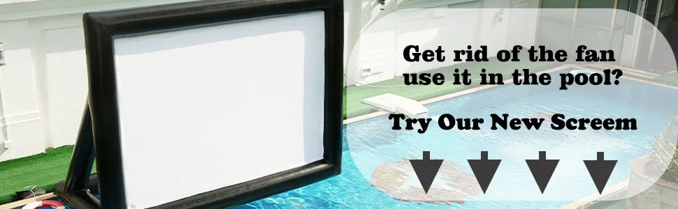 Outdoor 14-30Ft Inflatable Movie Screen with Stand Frame Movie Screen Use in Combination with blower