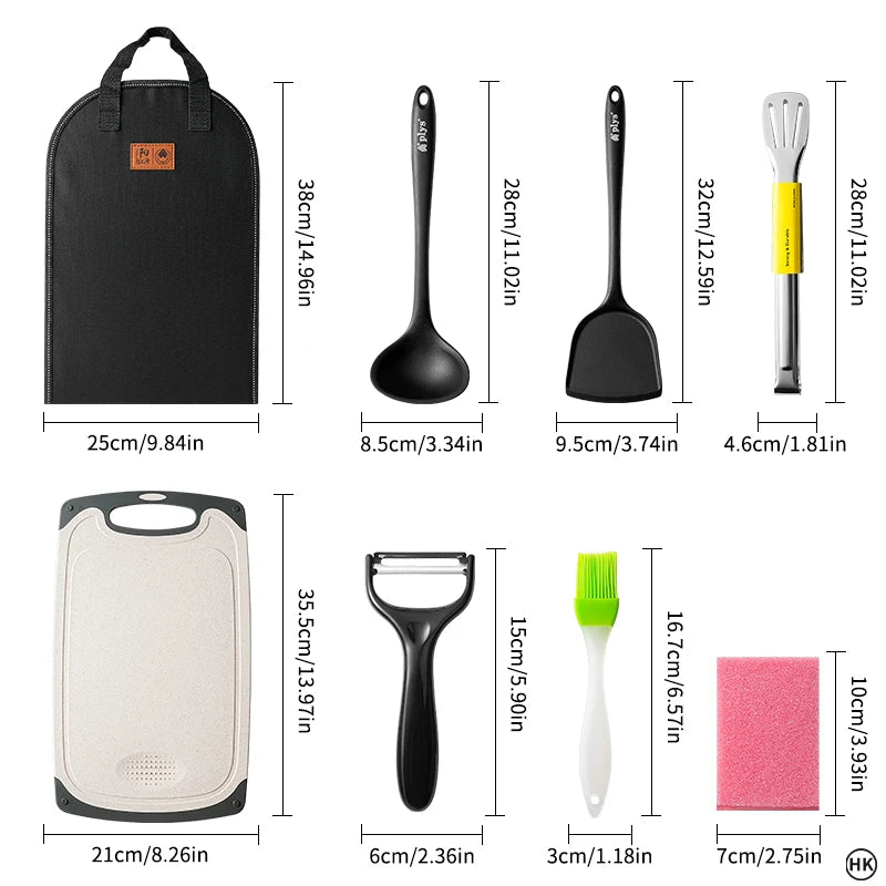 Outdoor Camping Kitchenware Storage Bag Handheld Camping Barbecue Cookware Bag Camping Cutlery Travel Tableware Bag