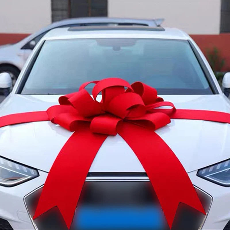 Giant Red Bow Wedding Car 4S Shop Showroom Car Decor Bow Party XMAS Decor Bow Knot New House New Car Delivery Ceremony Bowknot