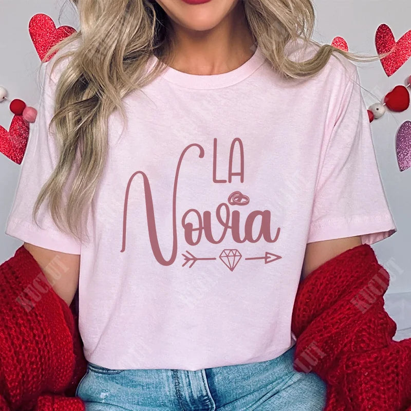 Spanish Girls Bachelorette Hen Party Tshirt Team Bride Squad Tops Women Single Farewell T-Shirt Bridal Shower Wedding Party Tees