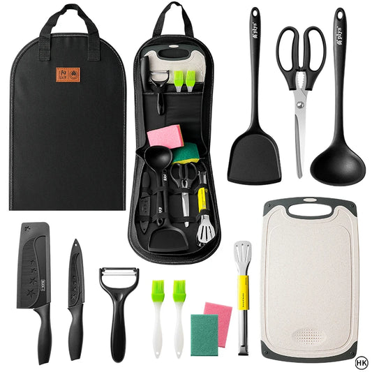 Outdoor Camping Kitchenware Storage Bag Handheld Camping Barbecue Cookware Bag Camping Cutlery Travel Tableware Bag