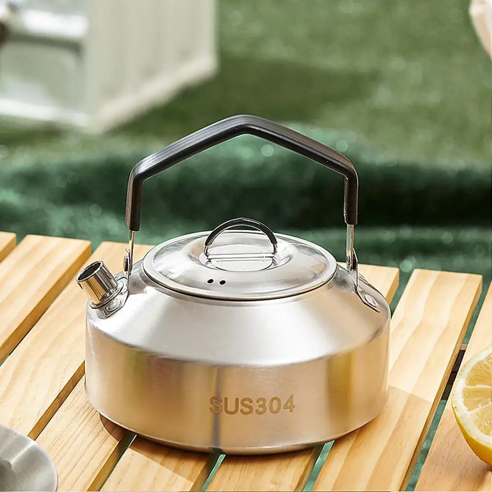 Camping Water Kettle 1L/1.5L Outdoor Coffee Kettle Tableware Picnic Supplies Equipment Utensils Camping Tea Kettle Cookware