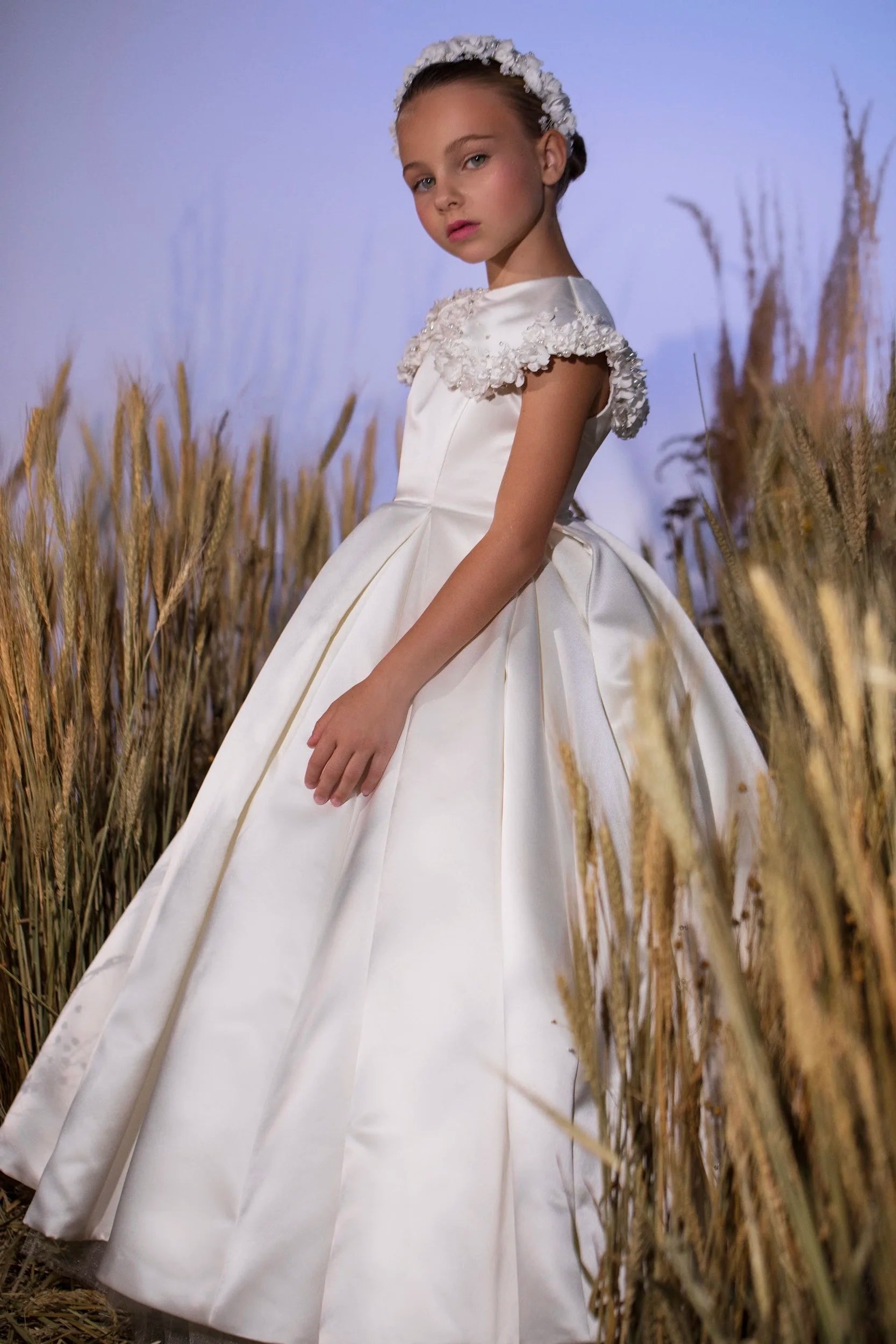 Elegant Flower Girl Dresses For Wedding Customized White Floral Kids Baby Girl's Birthday Gowns First Communion Dresses