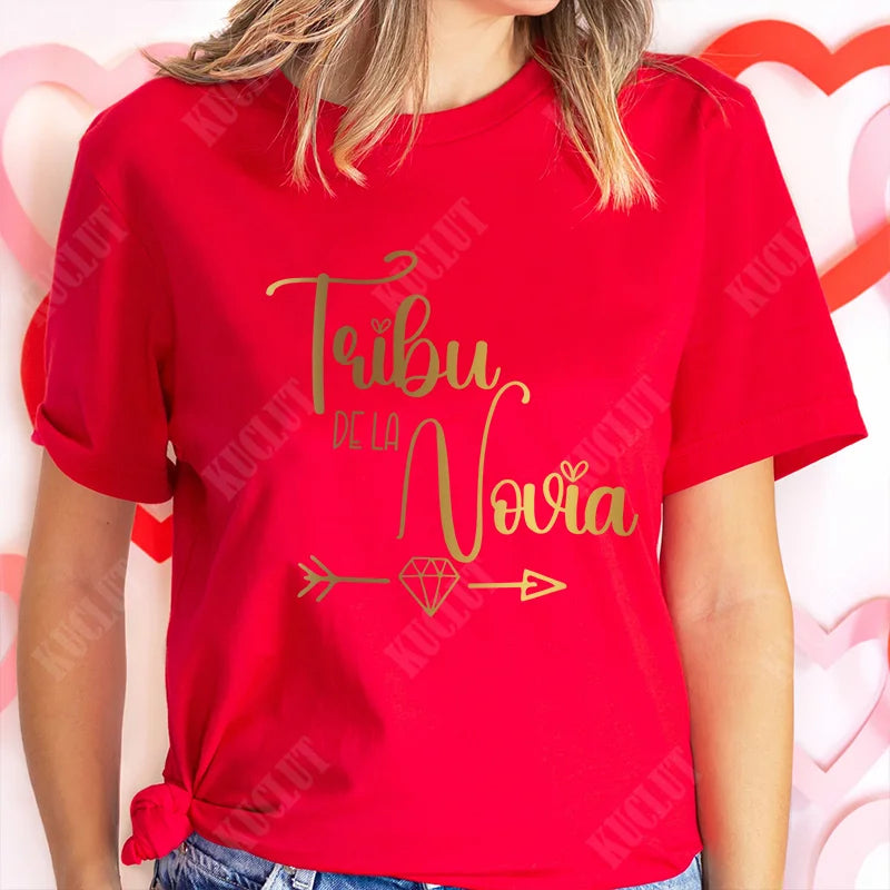 Spanish Girls Bachelorette Hen Party Tshirt Team Bride Squad Tops Women Single Farewell T-Shirt Bridal Shower Wedding Party Tees