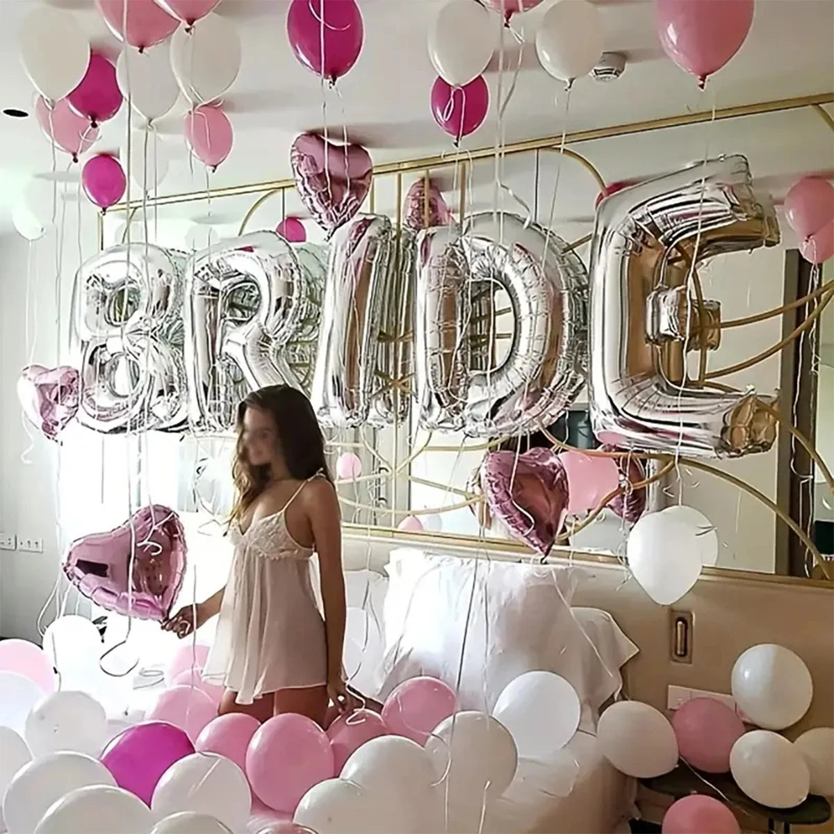 32Inch Giant Bride Balloons Set - Bachelorette Party Decorations Bride Balloons for Bridal Wedding Shower Decorations