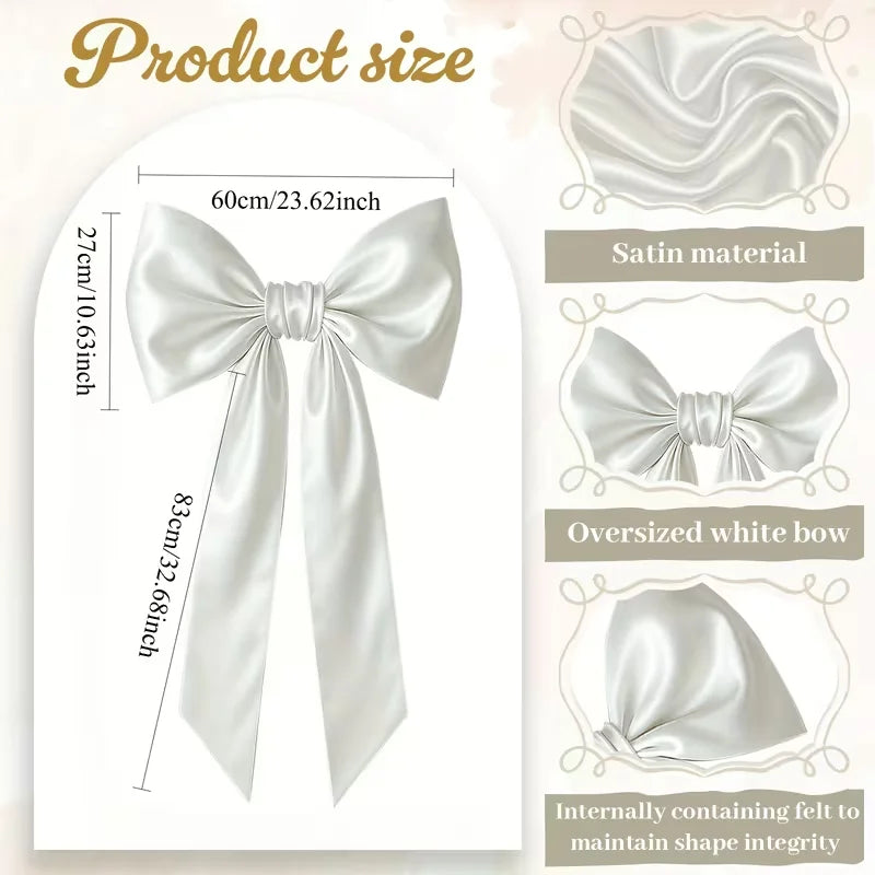 Satin Large Bow Party Decor Bridal Shower Elegant Accent & Birthday Sweet Decoration Reusable for Festivities Wedding Decoration