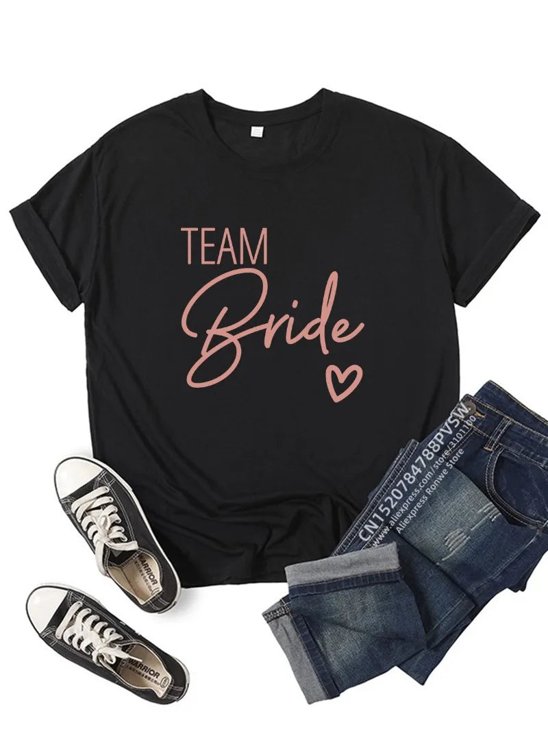 Hen Party Bachelorette Party White Grey Girl Wedding Female Tops Tees Women Team Bride Bride Squad T-shirts