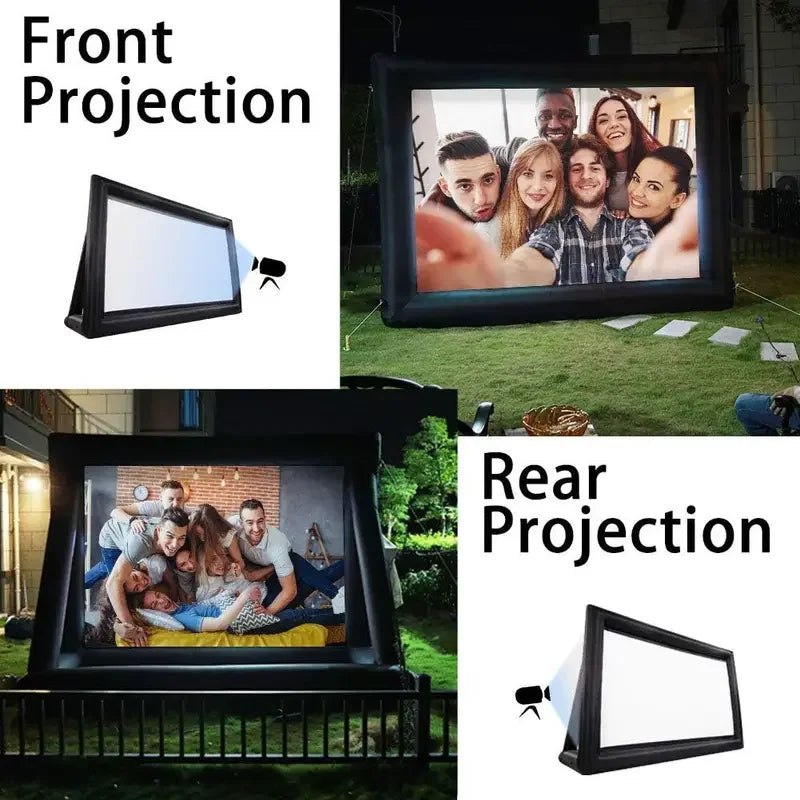 Outdoor 14-30Ft Inflatable Movie Screen with Stand Frame Movie Screen Use in Combination with blower