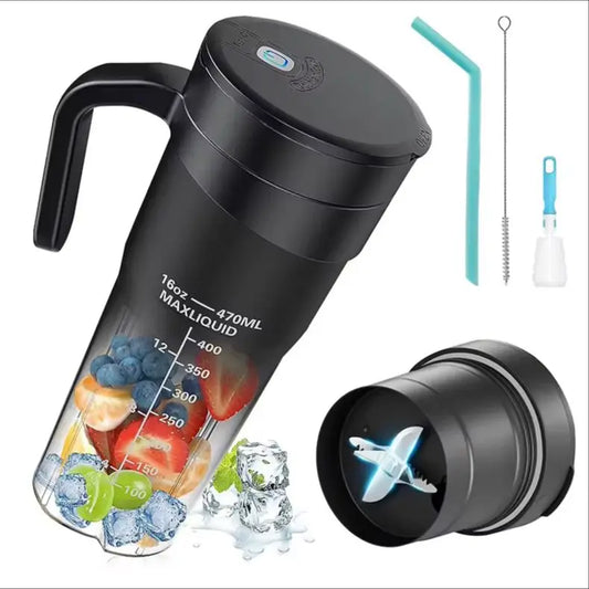 Portable Fruit Juicer 6 sharp Blades Rechargeable Personal Multifunctional Handheld Mini Blender Cup for Shakes and Smoothies