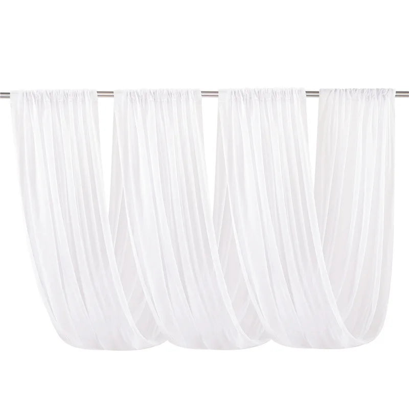 Wedding Arch Drape Roof Ceiling Decor Sheer White Drapes Fabric Gauze Tulle Curtain for Party Ceremony Stage Hotel Decoration