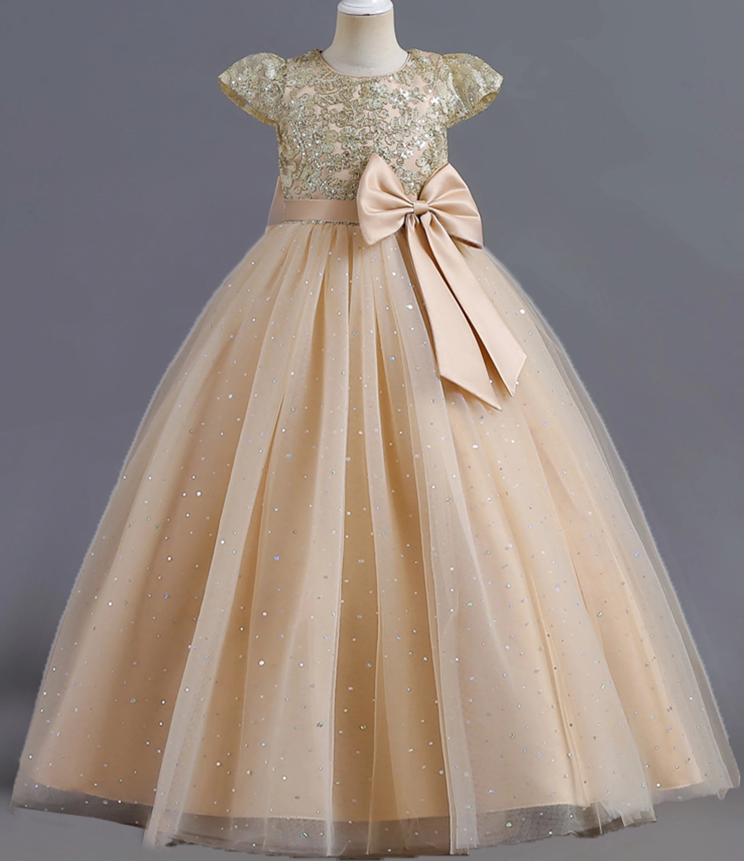 Stunning Little/Big Girls Lace Flower Girl Wedding Bridesmaid Birthday Party Holiday Pageant Easter Prom Fancy Dress