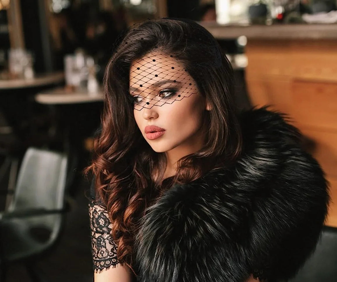 Elegant Bridal Birdcage Veils For Wedding Headdress Flower Face Veil Blusher Veils Women Fascinators Prom Party Hair Accesories