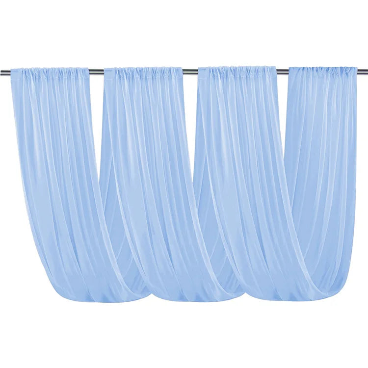 Wedding Arch Drape Roof Ceiling Decor Sheer White Drapes Fabric Gauze Tulle Curtain for Party Ceremony Stage Hotel Decoration