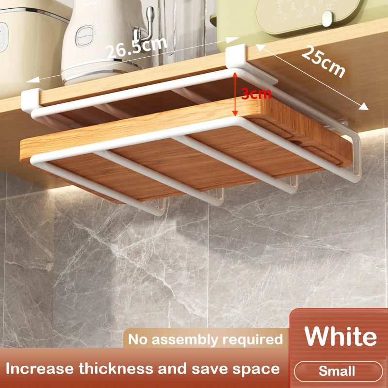 Kitchen Under Cabinet Basket Storage Shelf Cutting Board Rack Kitchen Closet Rack Under Desk Cabinet Office Bathroom Organizers