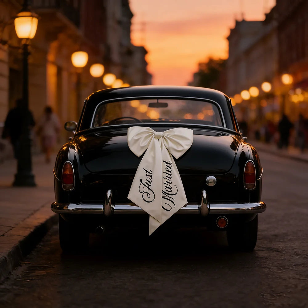 Just Married Car Bow Wedding Proposal Decoration Car Ribbon Engagement Bridal Shower Bachelorette Party Accessory Souvenirs