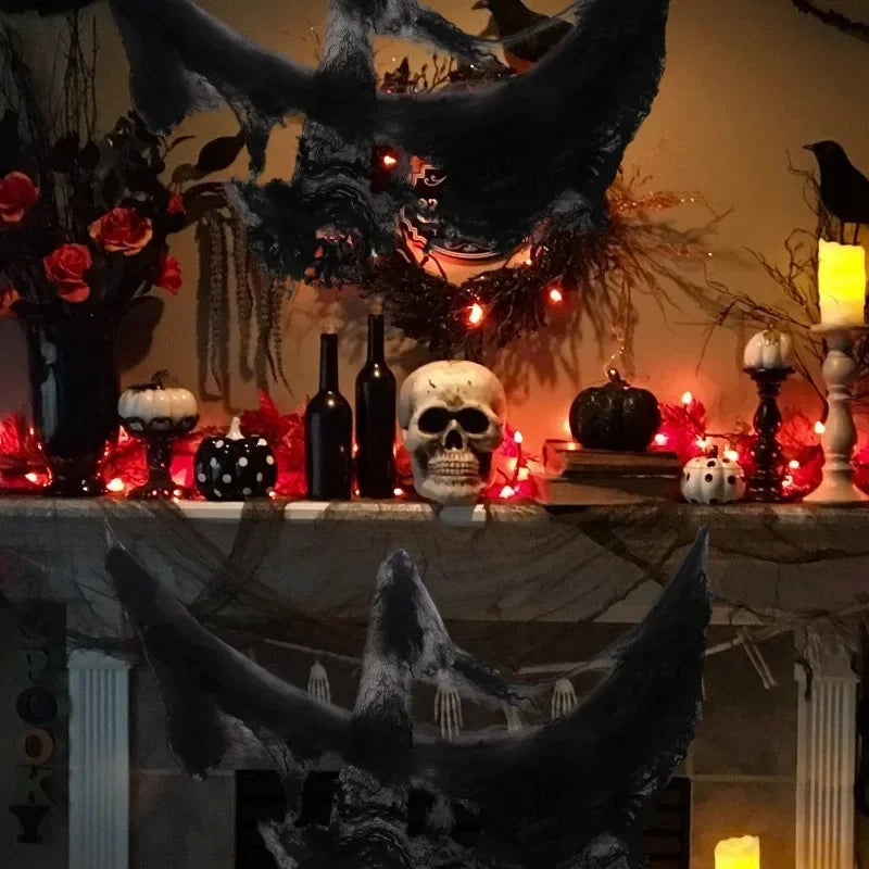 Halloween Decoration Party Accessories Decorations for Events Scream Festa Spider Web Black Outdoor Props Haunted House Spider