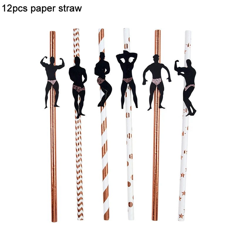 Bachelorette Party Penis Straw Wedding Bridal Shower Favors Supplies Hen Night Aldult Birthday Party Decoration Bride to be Gift