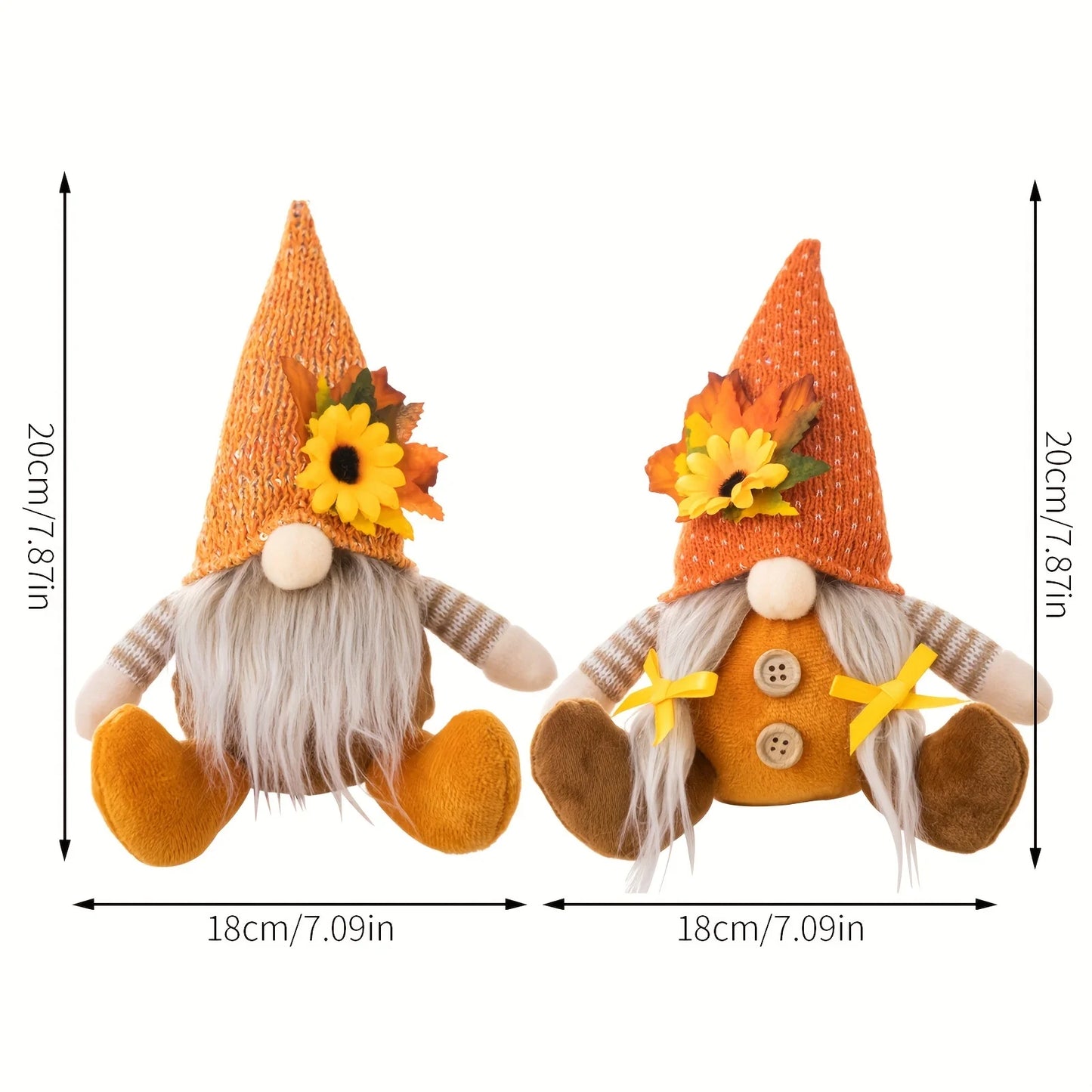 Thanksgiving Decoration Harvest Season Maple Leaf Straw Hat Rudolf Short Legs Doll Goblin Dwarf Doll Pendant Children's gift