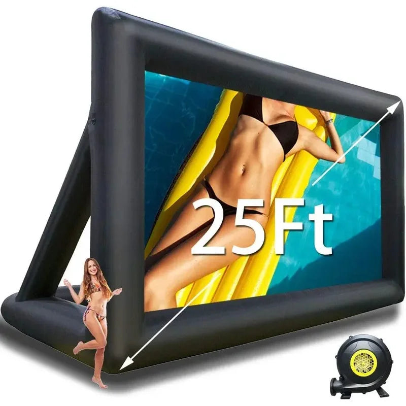 Outdoor 14-30Ft Inflatable Movie Screen with Stand Frame Movie Screen Use in Combination with blower